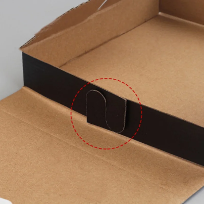 Картонная коробка с индивидуальным логотипом, черная бумажная коробка для пиццы5