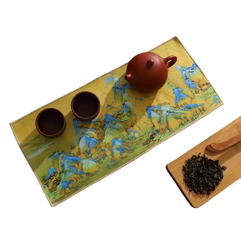 Китайское профессиональное кухонное полотенце с тряпичной росписью, супер Впитывающий высококачественный набор для чистки чая, Аксессуары для ковриков для чашек5