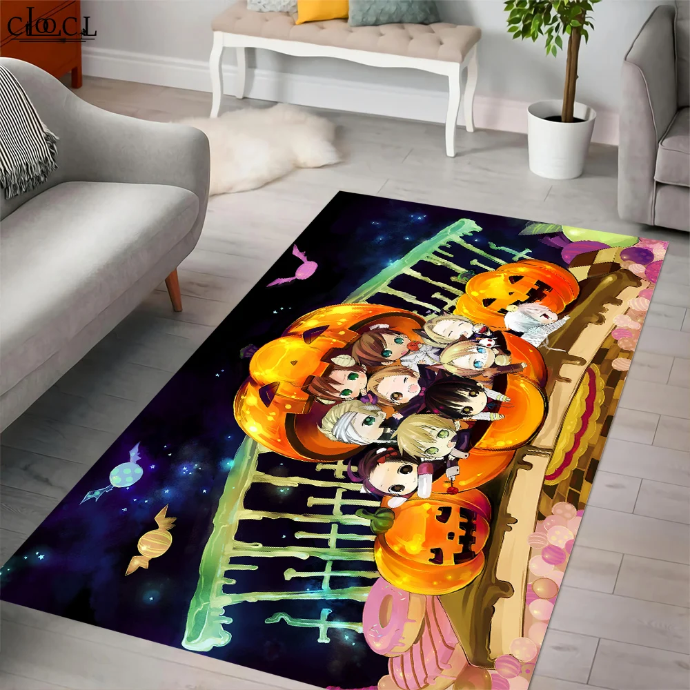 Коврик CLOOCL, аниме-дверной коврик, предназначенный для украшения спальни, гостиной, тыквы, забавный детский рисунок, противоскользящий ковер0