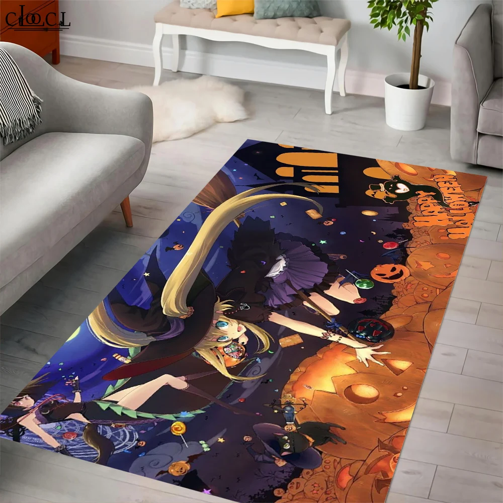 Коврик CLOOCL, аниме-дверной коврик, предназначенный для украшения спальни, гостиной, тыквы, забавный детский рисунок, противоскользящий ковер3