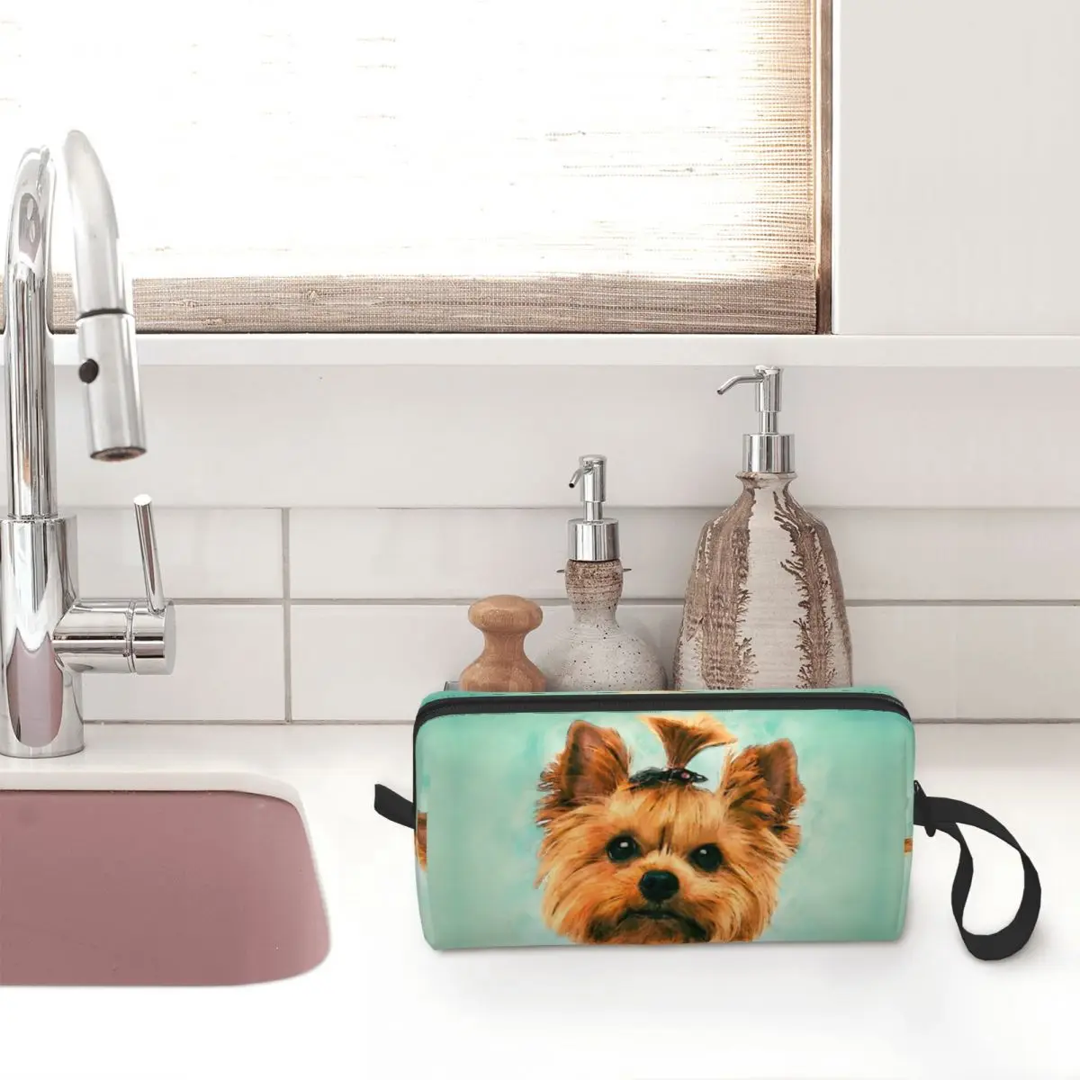 Косметичка для Йоркширского терьера, водонепроницаемая косметичка для любителей собак породы Йорки, Дорожные туалетные принадлежности, Маленькая косметичка для макияжа, сумка для хранения для1