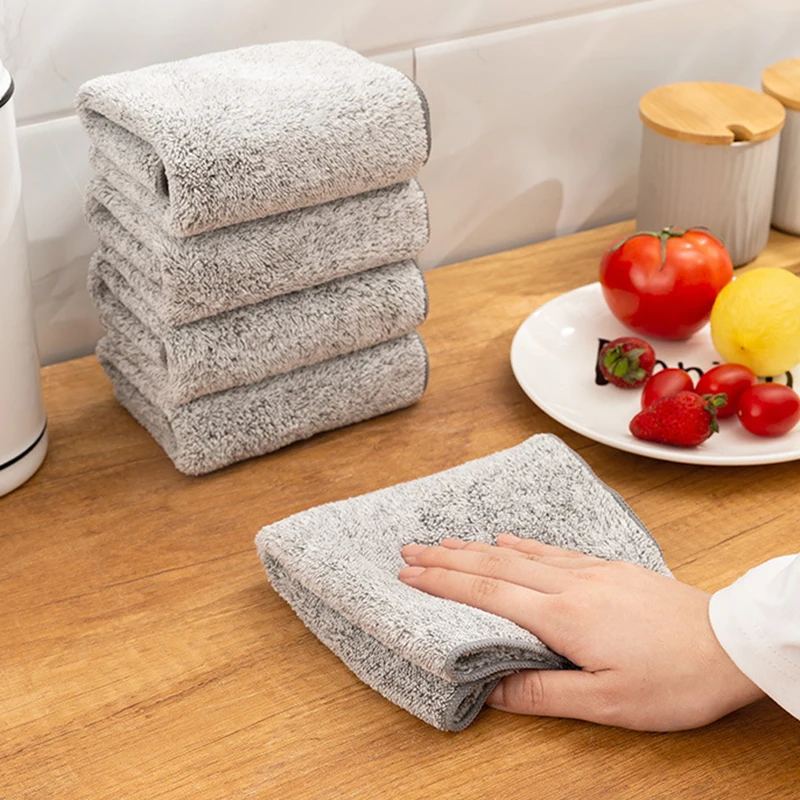 Кухонное полотенце с бамбуковым углем, бытовая абсорбирующая ткань для чистки, Кухонное полотенце из микрофибры с антипригарным покрытием, масляное полотенце, Тряпка для кухонных принадлежностей2