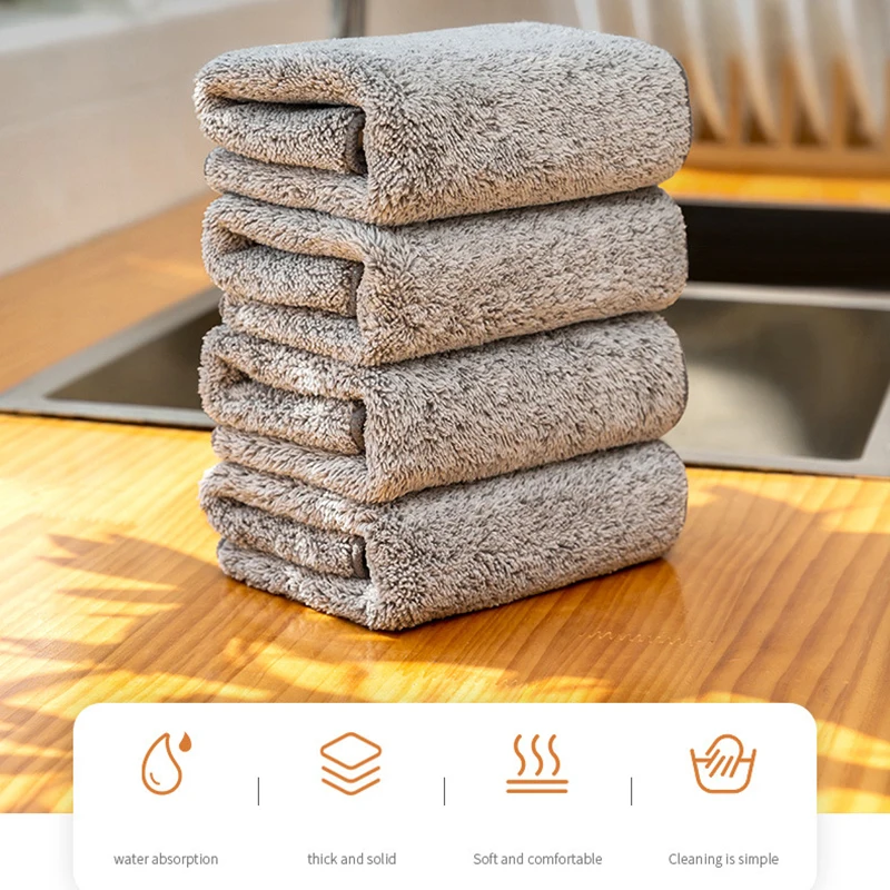 Кухонное полотенце с бамбуковым углем, бытовая абсорбирующая ткань для чистки, Кухонное полотенце из микрофибры с антипригарным покрытием, масляное полотенце, Тряпка для кухонных принадлежностей3