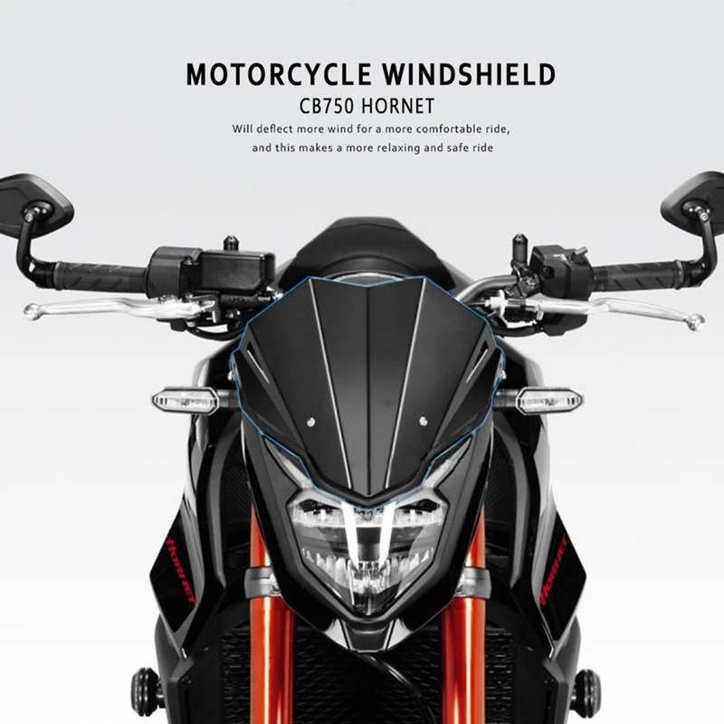 Лобовое стекло мотоцикла Ветрозащитный экран Алюминиевый Черный для Honda CB750 HORNET Cb 750 Hornet 20234