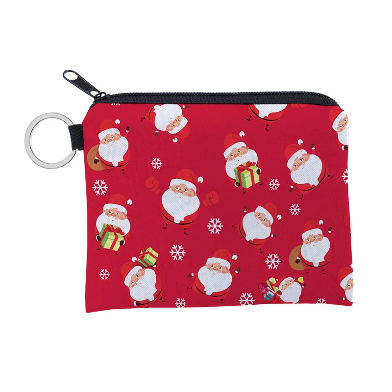 Маленький кошелек для монет с Рождественским принтом, сумка для мелочи, карманы, сумка для кредитных карт, для девочек, женщин, детей5