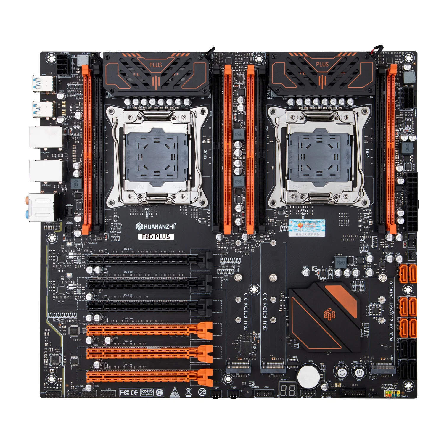 Материнская плата HUANANZHI X99 F8D PLUS LGA 2011-3 XEON X99 с двойным процессором Intel с комбинированным комплектом E5 2690 V3 * 2 поддерживает DDR4 RECC NON-ECC2