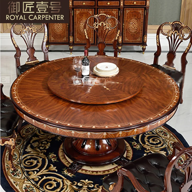 Мебель для британских ресторанов из массива дерева в европейском и американском стиле с поворотным столом, круглым столом, комбинацией стола и стула2