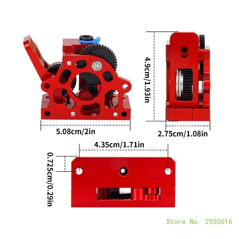 Металлический экструдер для 3D-принтера из закаленной стали HGX-LITE-Экструдер с двойной передачей и двигателем для 3D-принтеров CR10 Ender3 Voron5