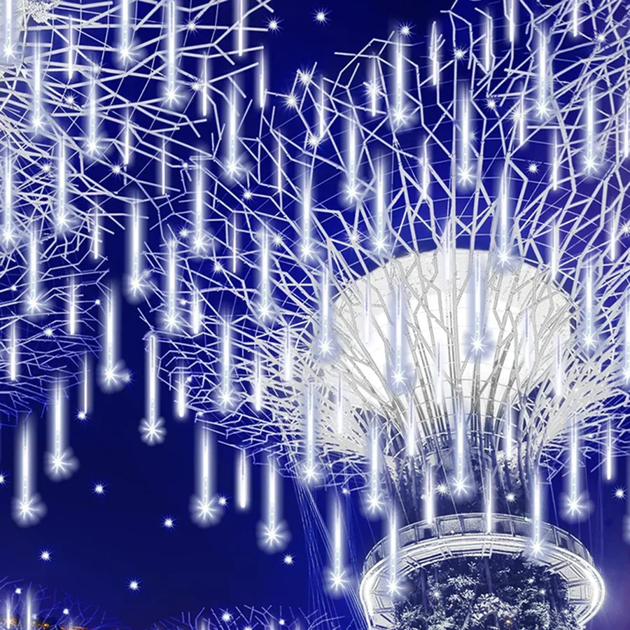 Метеоритный дождь Thrisdar, гирлянды из капель дождя, 50 см, 288 светодиодов, водонепроницаемые гирлянды из сосулек для свадьбы, Рождественского декора сада2