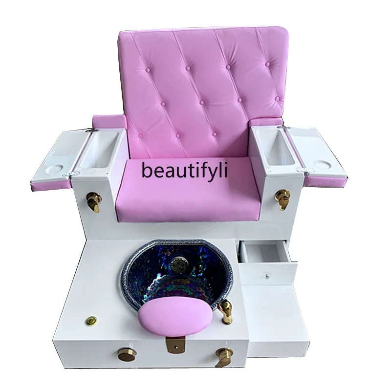 Многофункциональная одинарная двойная ванночка для ног, косметический диван для ногтей из массива дерева с подсветкой для серфинга0