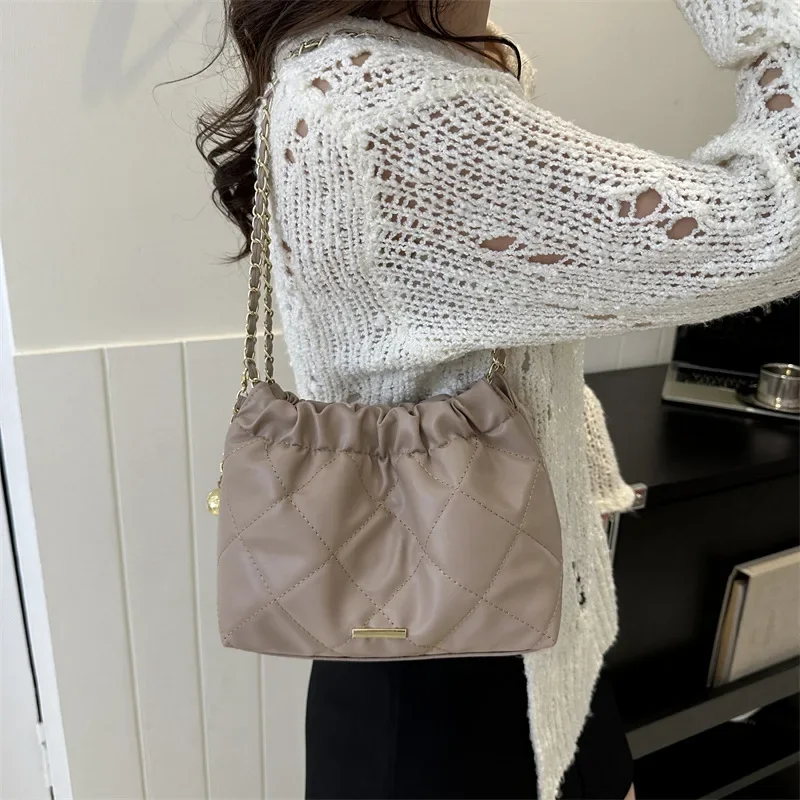 Модная женская сумка на цепочке Unistybag, роскошная сумка через плечо, женская сумка-ведро, дизайнерские сумки подмышками, сумка-тоут, кошелек2