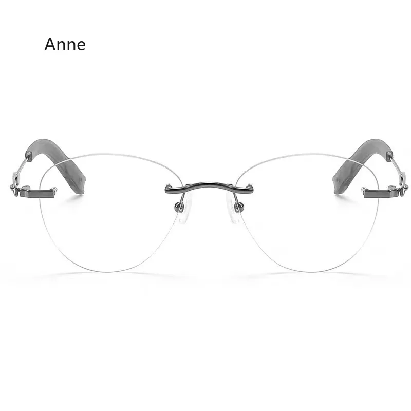 Модные Овальные Квадратные очки для близорукости без оправы для мужчин и женщин с защитой от синего света, Готовые Очки по рецепту, 0 ~ -5,0 Диоптрий4