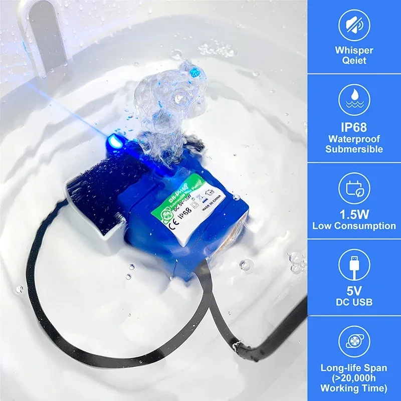 Моторный дозатор воды с низкой чашей для кошачьих принадлежностей для питья домашних животных USB-насос постоянного тока с шумом, насосы DIY Mini3