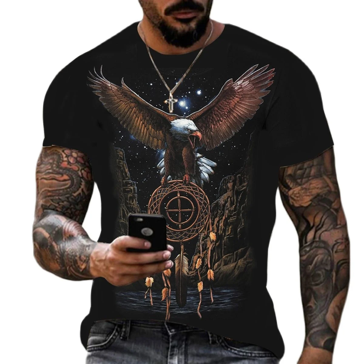 Мужские футболки с 3D принтом животного Волка, Летние футболки из полиэстера с круглым вырезом, Свободная уличная одежда с коротким рукавом, повседневные топы Flamengo4