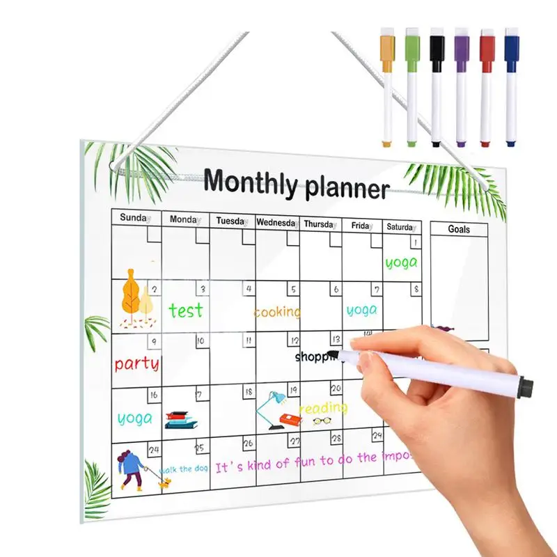 Набор календарных досок Прозрачная акриловая доска для ежемесячного планирования И записи, доски сухого стирания для напоминаний, планирования задач, настроения0