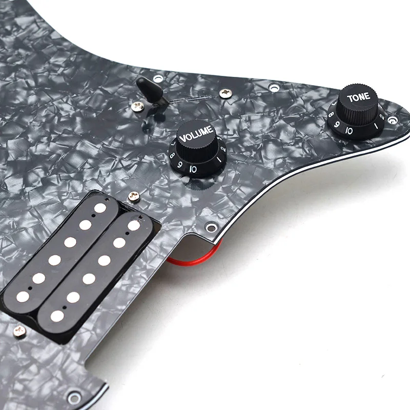Накладка для гитары HH Электрическая и два черных хамбакера с предварительно подключенной пластиной для царапин в сборе, многоцветная1