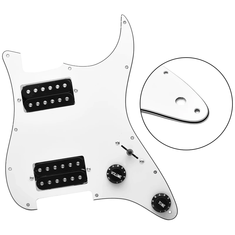 Накладка для гитары HH Электрическая и два черных хамбакера с предварительно подключенной пластиной для царапин в сборе, многоцветная3