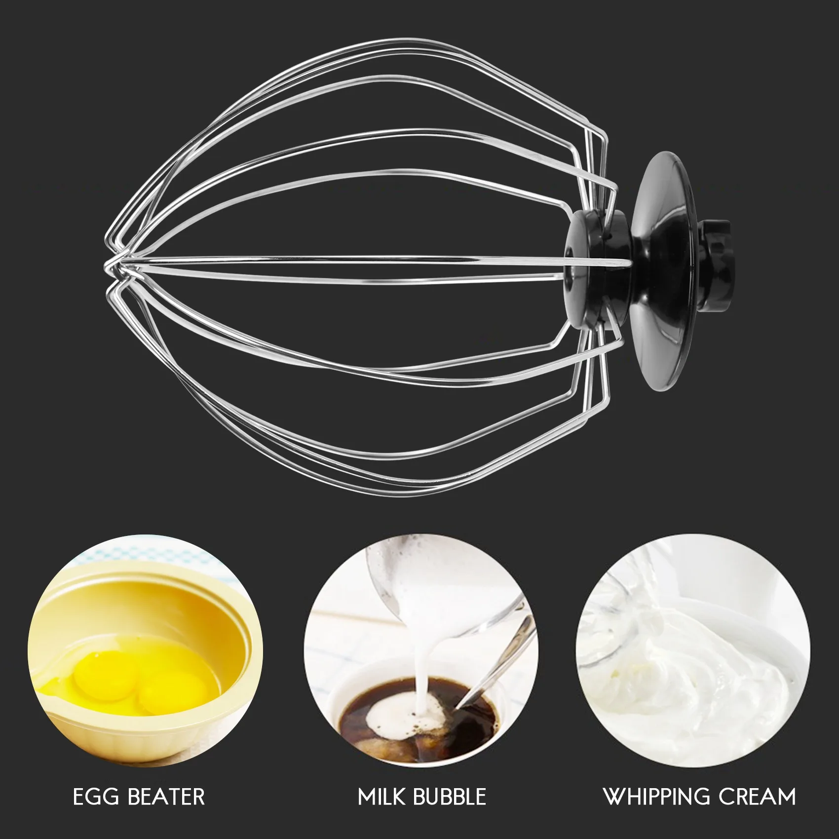 Насадка-миксер для взбивания воздушных шариков из нержавеющей стали для мучного торта EPRO, Кухонный инструмент для взбивания воздушных шариков с яичным кремом3