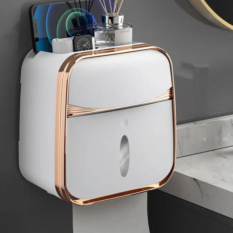 Настенная креативная коробка для туалетной бумаги, водонепроницаемый лоток, Рулонная трубка, Ящик для хранения туалетной бумаги, полка для лотков, аксессуары для ванной комнаты1