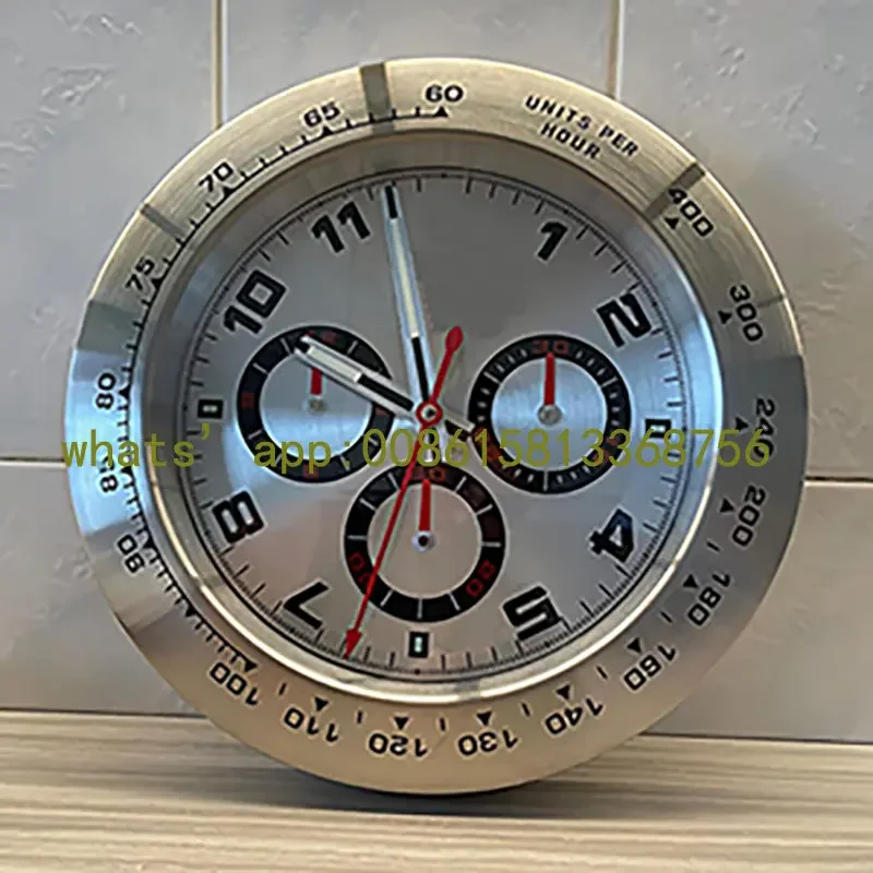 Недорогие металлические настенные часы со светящимся рисунком на стене0