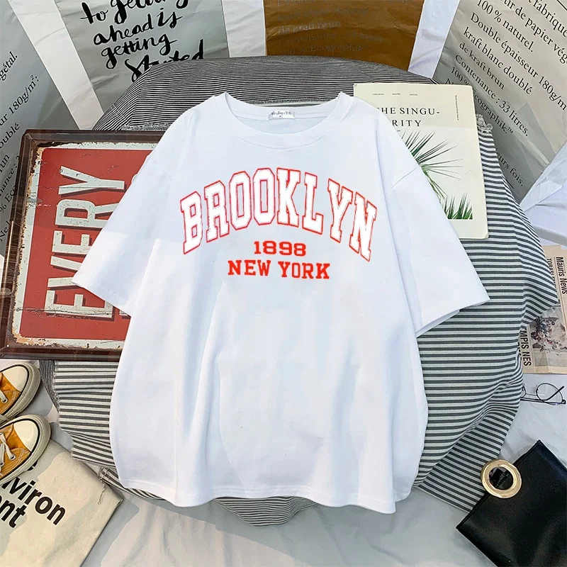 Неформальная футболка с принтом в стиле харадзюку - 1989, Нью-Йорк, регион США. Женская одежда, футболка с короткими рукавами3