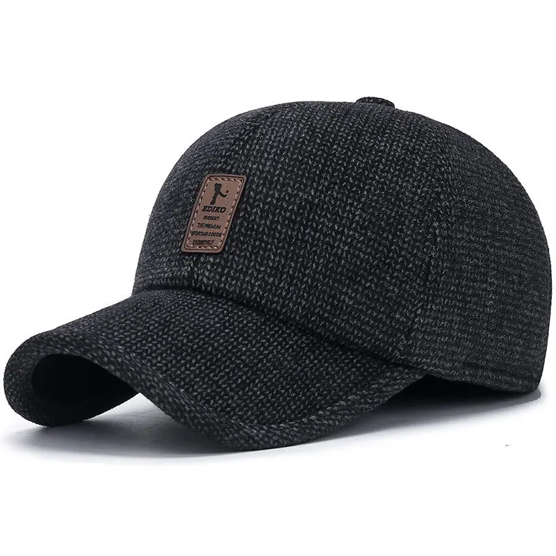 Новая зимняя кепка, мужская бейсболка, ушанки Gorra Hombre, уличная теплая утепленная кепка, брендовая бейсболка Snapback для взрослых0
