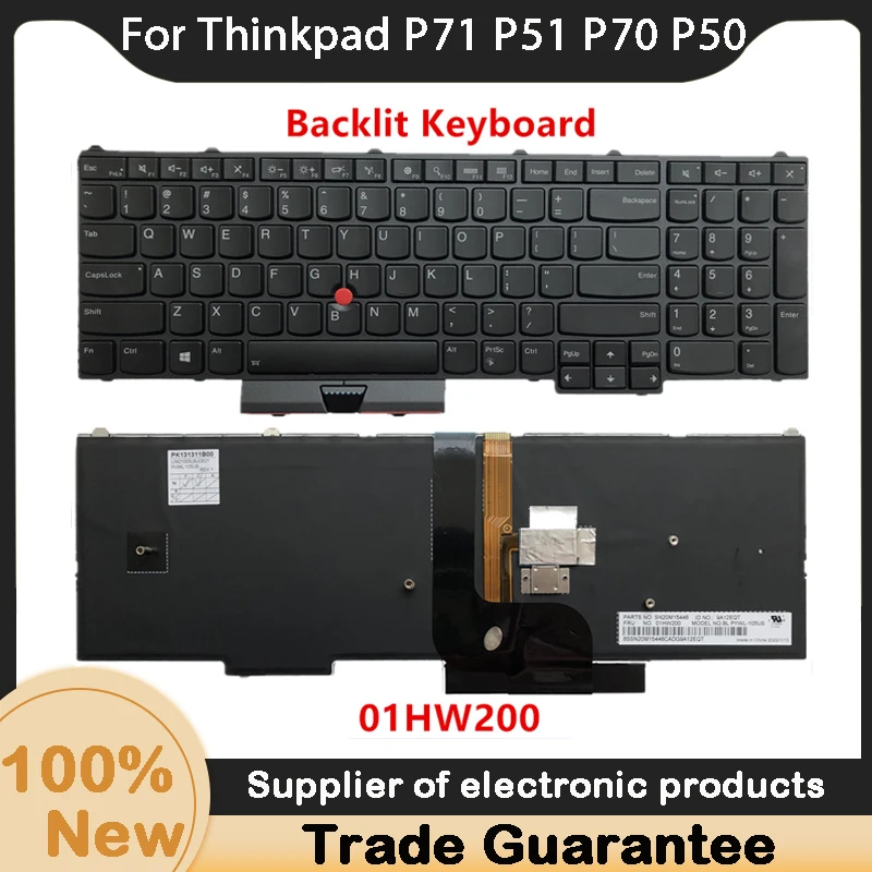 Новая Клавиатура с подсветкой на Американском английском Языке Для Ноутбука Lenovo Thinkpad P71 P51 P70 P50 Клавиатура С Подсветкой для ноутбука 01HW200 00PA288 00PA3700