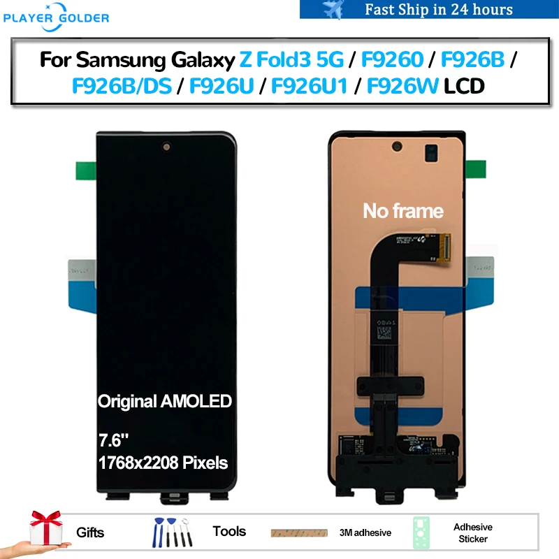 Оригинальный AMOLED Для Samsung Galaxy Z Fold3 Z Fold 3 5G F9260 F926B Pantalla ЖК-дисплей С Сенсорной панелью и Цифровым Преобразователем Экрана В Сборе0