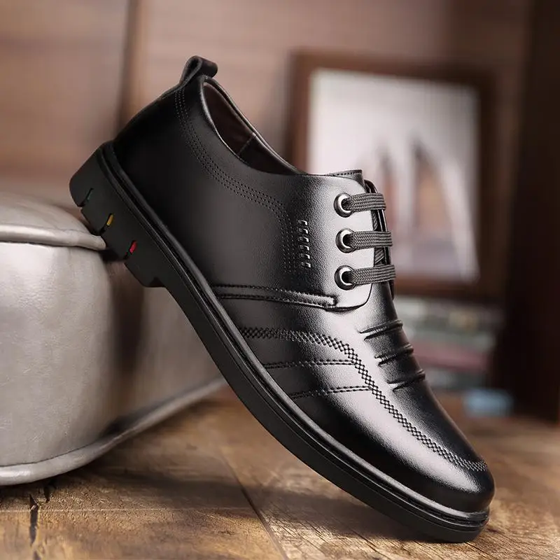 Осенняя мужская обувь с ощущением внутренней стороны Белые туфли Мужские британские мужские повседневные кроссовки на платформе Tide Shoes3