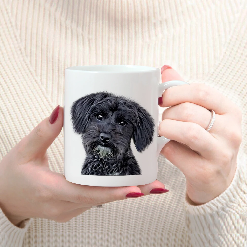 Персонализированная кружка с вашей фотографией, изготовленная на заказ чашка для собак и кошек, Белые керамические кофейные чашки, текстовое название на кружках, неожиданный подарок4