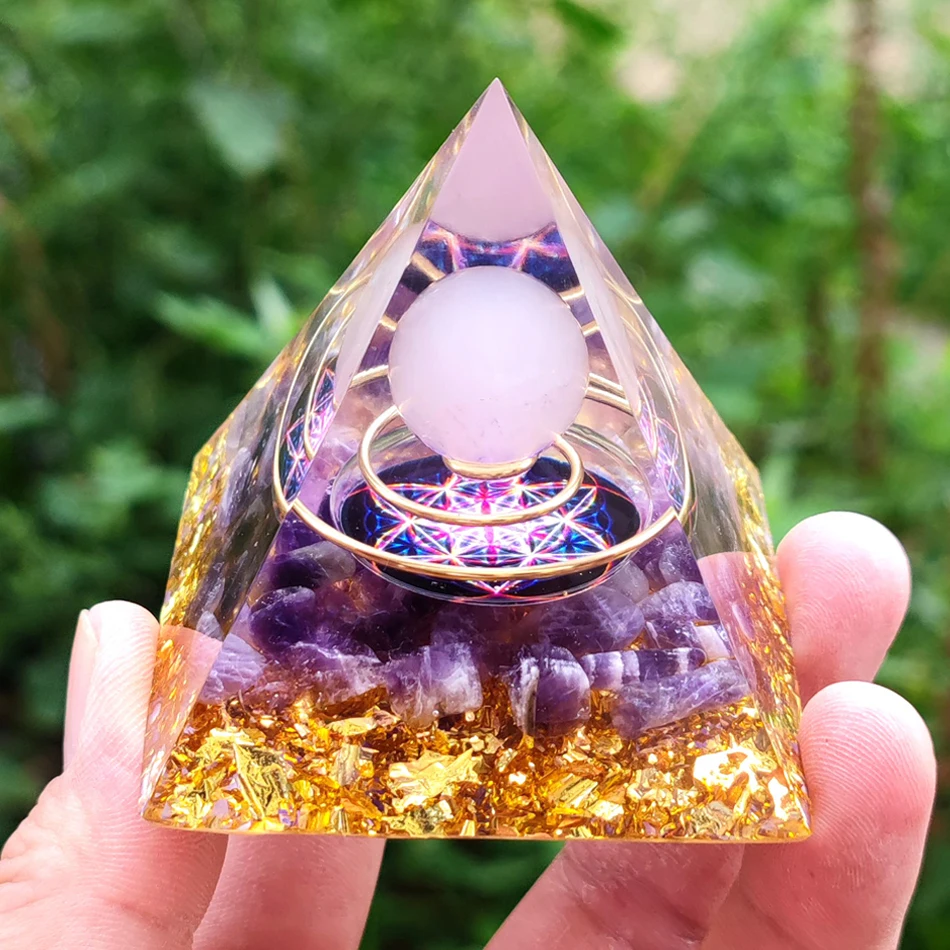 Пирамидальные кристаллы оргонита Генератор энергии оргона из натурального камня Исцеляющие украшения для медитации на чакрах Рейки Ремесла Офисный декор1