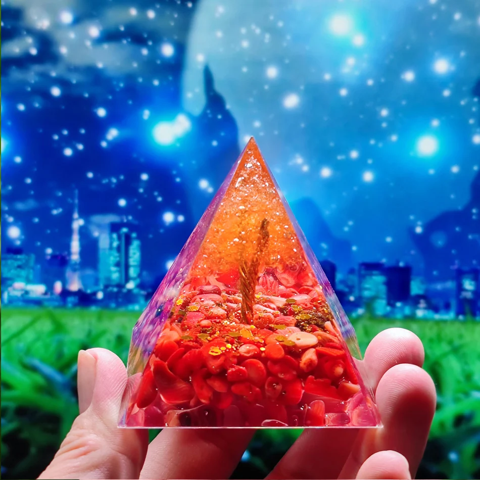 Пирамидальные кристаллы оргонита Генератор энергии оргона из натурального камня Исцеляющие украшения для медитации на чакрах Рейки Ремесла Офисный декор2
