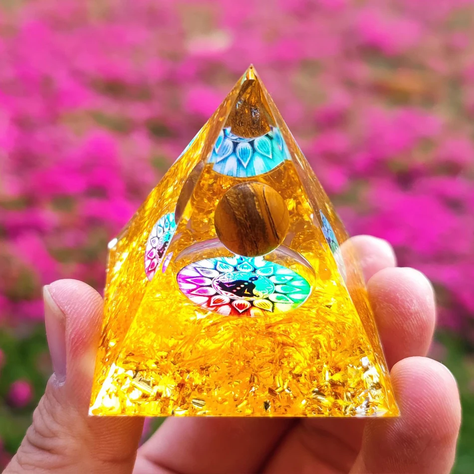 Пирамидальные кристаллы оргонита Генератор энергии оргона из натурального камня Исцеляющие украшения для медитации на чакрах Рейки Ремесла Офисный декор3
