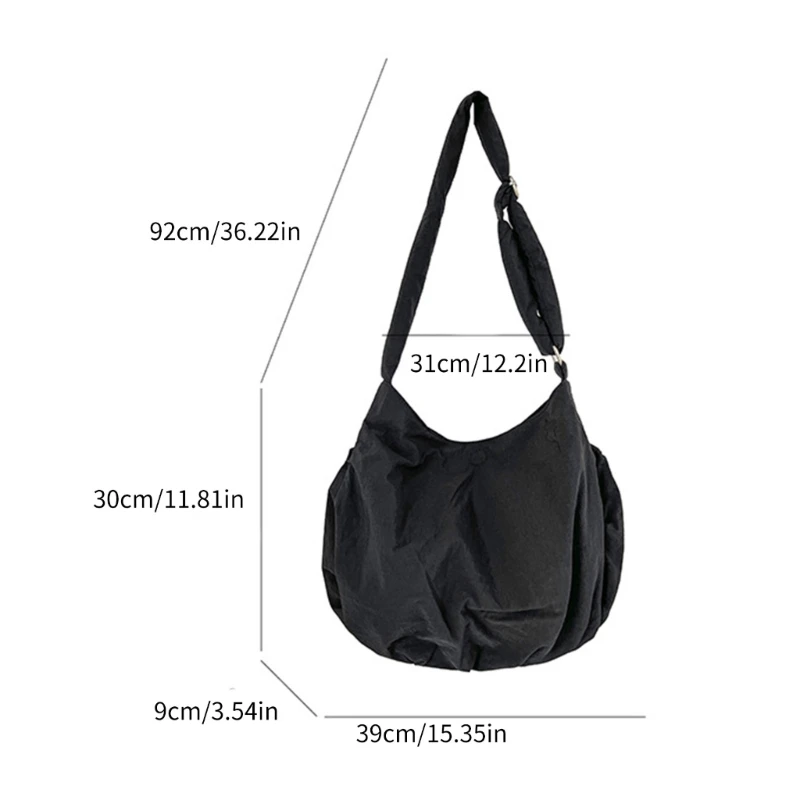 Плиссированные сумки через плечо, сумки через плечо, модная однотонная сумка большой емкости5