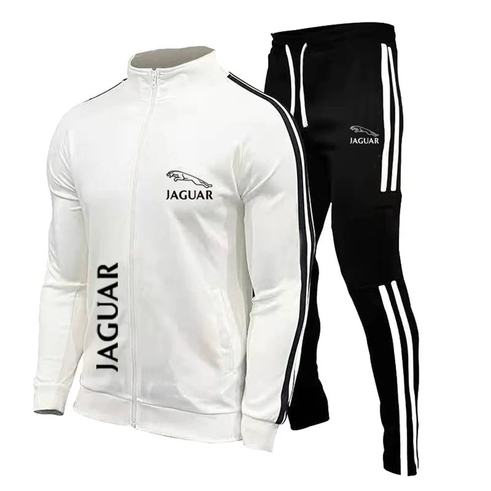 Повседневный модный спортивный костюм с логотипом Jaguar, мужской воротник-стойка, Высококачественный костюм для фитнеса на открытом воздухе, костюм для бега2