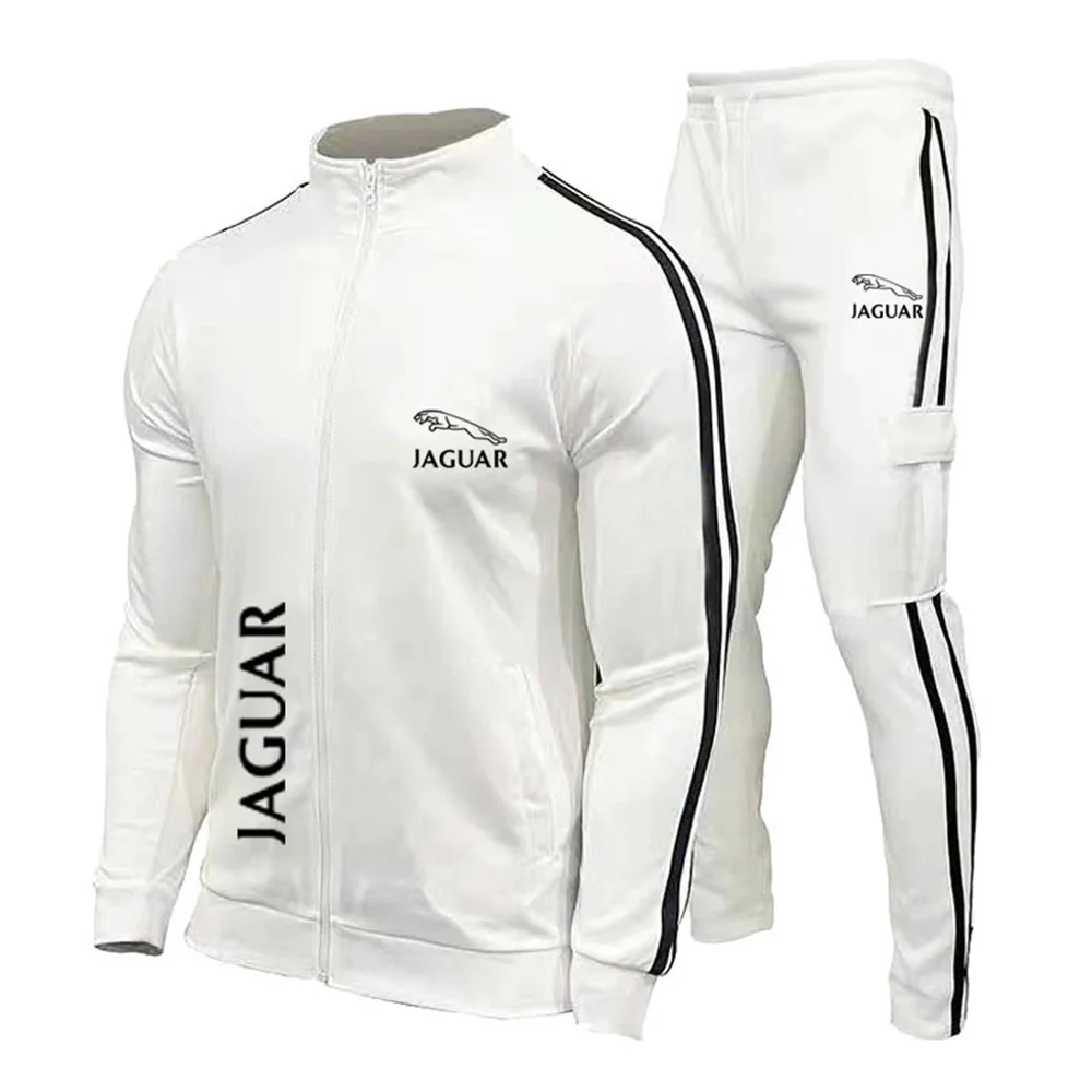 Повседневный модный спортивный костюм с логотипом Jaguar, мужской воротник-стойка, Высококачественный костюм для фитнеса на открытом воздухе, костюм для бега3