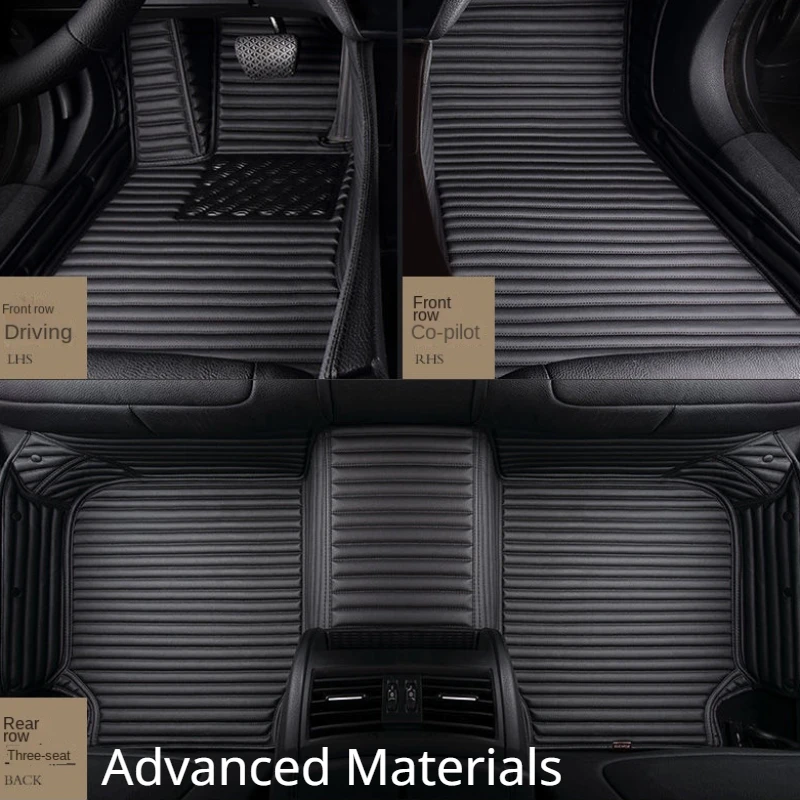 Полосатый автомобильный коврик из искусственной кожи на заказ для Mitsubishi ASX RVR 2013-2022 годов Выпуска Детали интерьера Автомобильные Аксессуары Ковер1