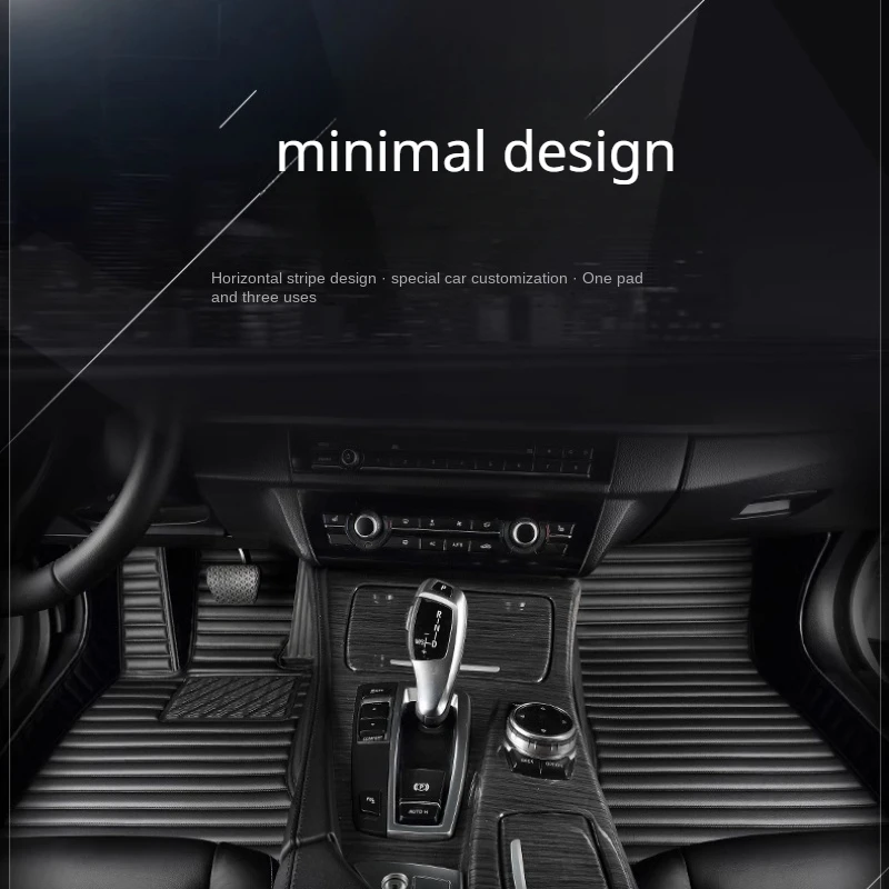 Полосатый автомобильный коврик из искусственной кожи на заказ для Mitsubishi ASX RVR 2013-2022 годов Выпуска Детали интерьера Автомобильные Аксессуары Ковер3