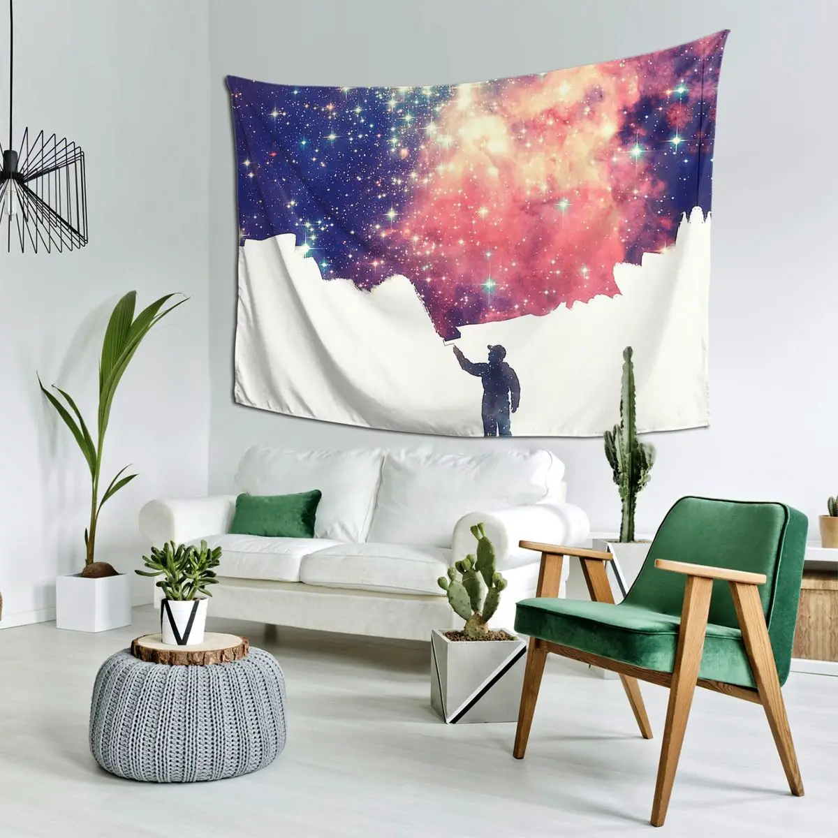Рисование Вселенной (красочное негативное космическое искусство) Гобеленовое искусство Эстетические гобелены для гостиной, спальни, дома, на стене0