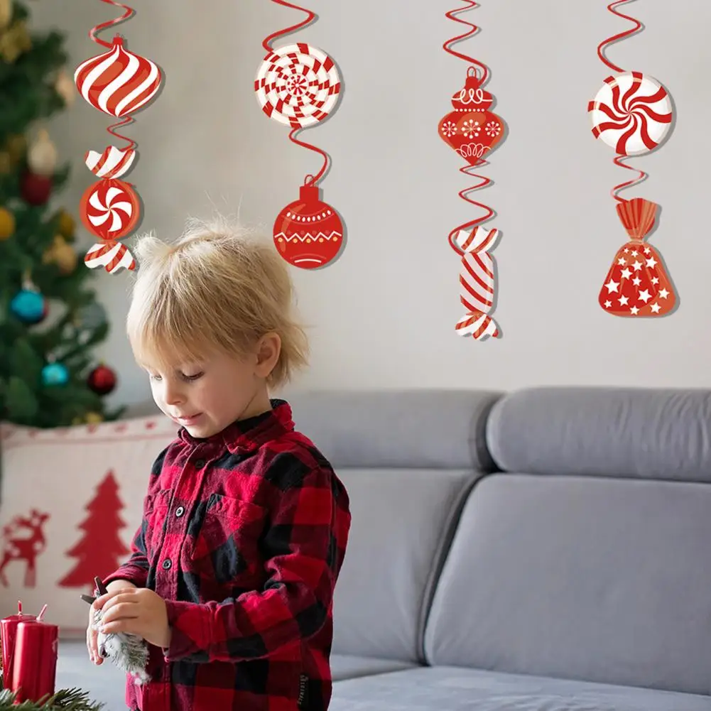 Рождественский кулон в форме конфеты, изысканное мастерство, эффектный прочный рождественский кулон в виде спирали из конфет для веселых3