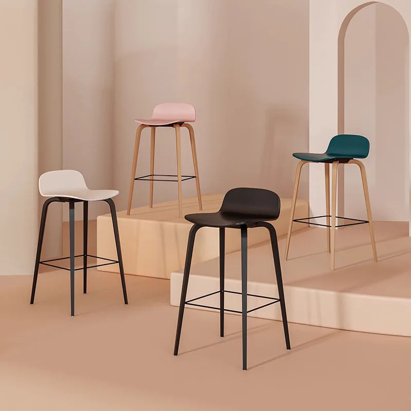 Роскошный барный стул для макияжа, салонные пластиковые опоры, барный стул для ожидания, стойка для офиса, Эргономичная мебель для ресторана Cadeira5