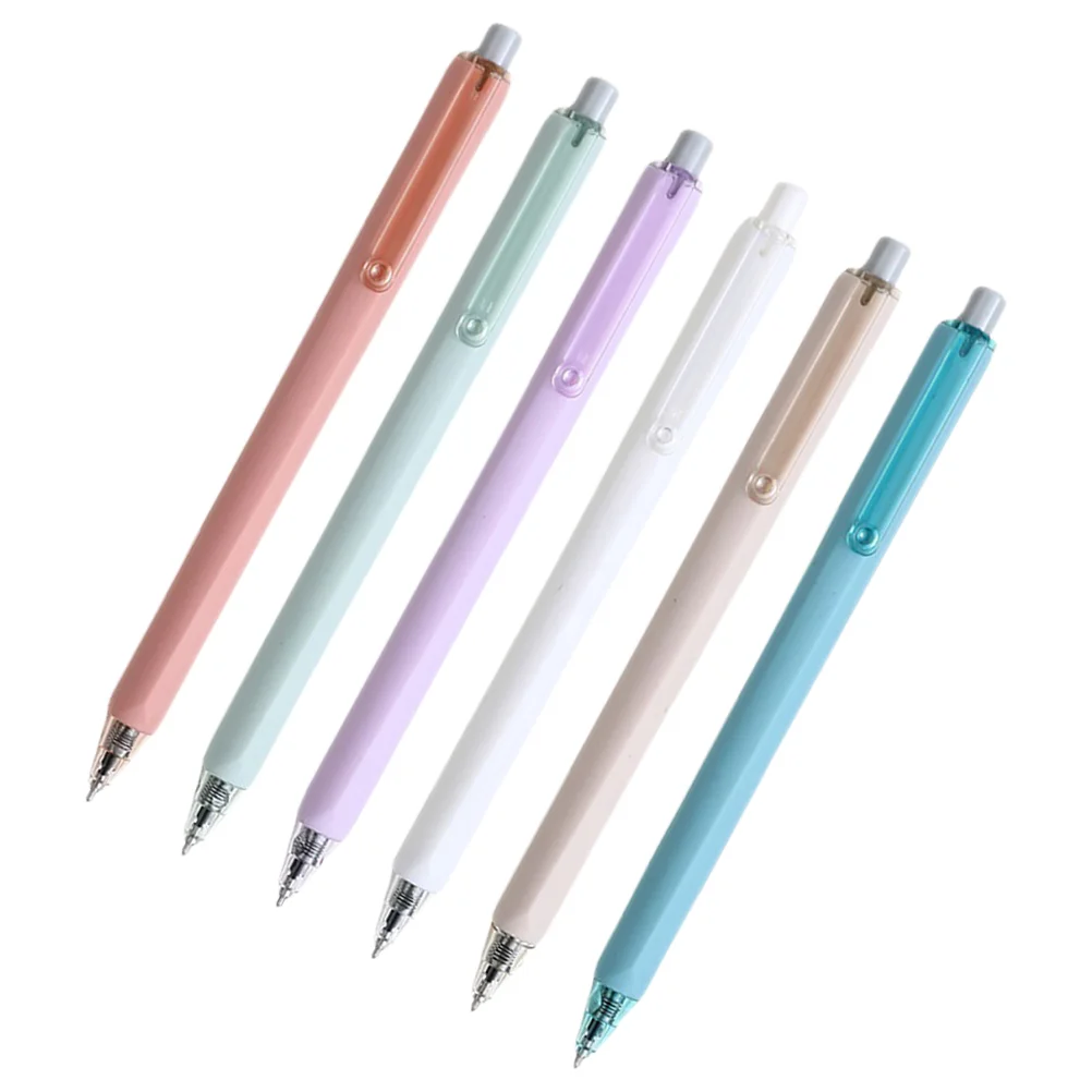 Ручка пресс-типа 6шт, чернильная ручка в свежем стиле, ручка для подписи для офиса, декоративная чернильная ручка, студенческая ручка0