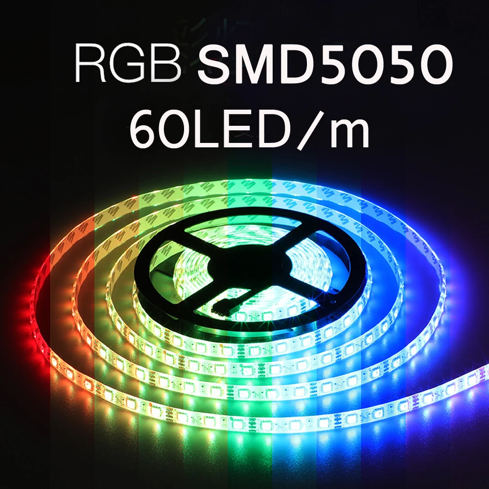 Светодиодная лента 5050 RGB 12V 24V 5m Гибкий Свет 6mm 10mm PCB 60LED/m Лента Высокой яркости Tape Lights String Waterprof Decoration0
