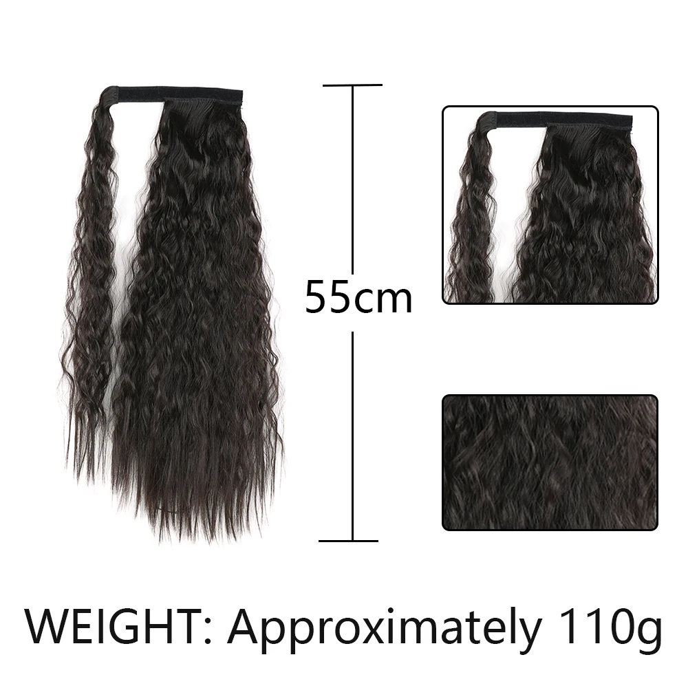 Синтетический Длинный Кукурузный Волнистый шиньон в виде конского хвоста, 22-32 дюйма, Кукурузные Кудряшки Для женщин, Наращивание волос из высокотемпературного волокна2