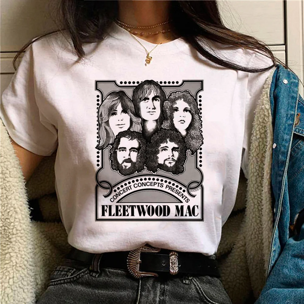 Слухи о футболках Fleetwood Mac с комиксами из аниме harajuku, футболка женская y2k, забавная одежда0