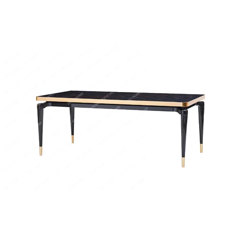 Современный обеденный стол из массива дерева, окрашенный итальянской краской, Роскошная вилла, гостиная, длинный стол, комбинированный стул, обеденный стол, мебель0