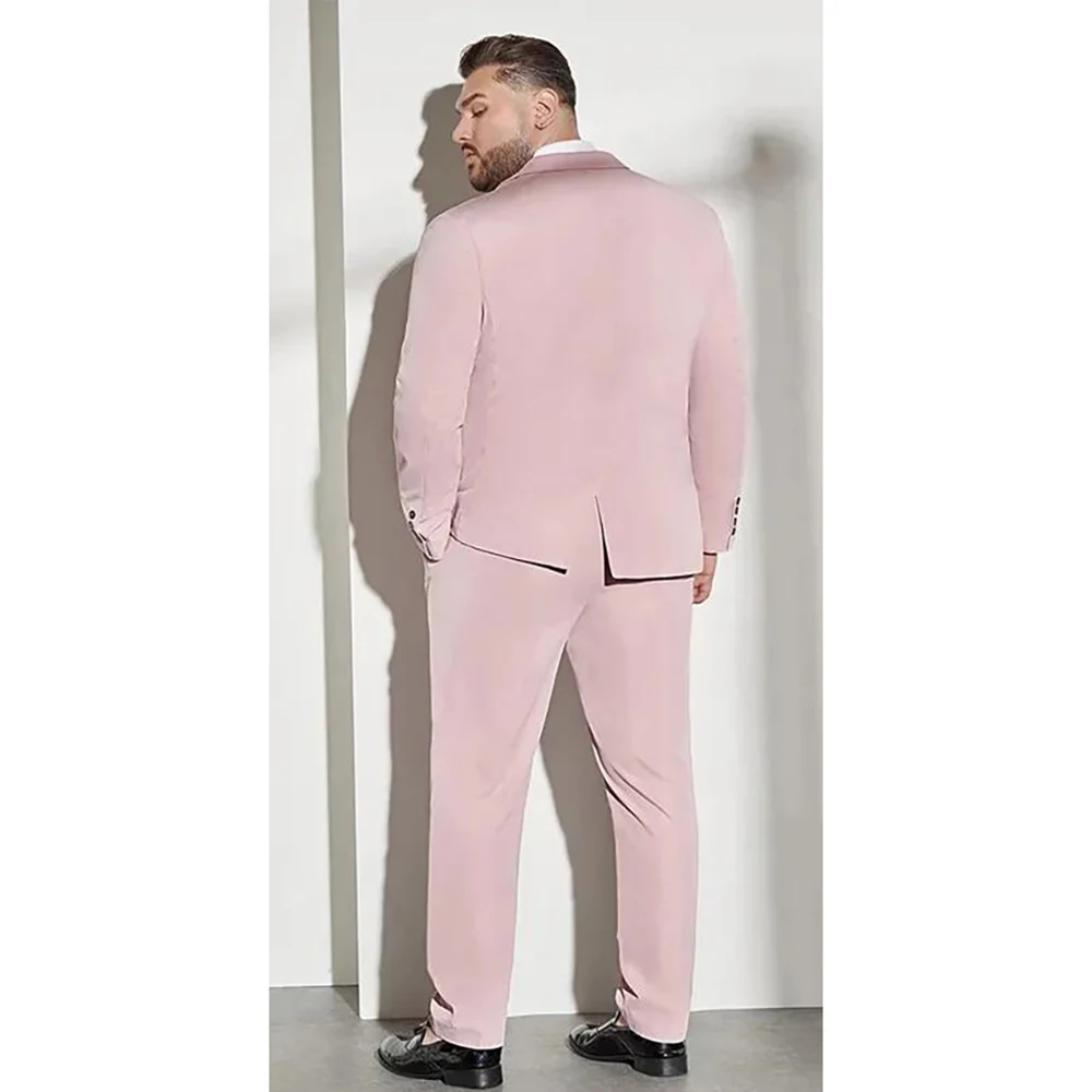 Сшитые на заказ женихи, приталенные Розовые мужские костюмы с вырезами для жениха, лучший свадебный мужской костюм Homme (куртка + брюки)2
