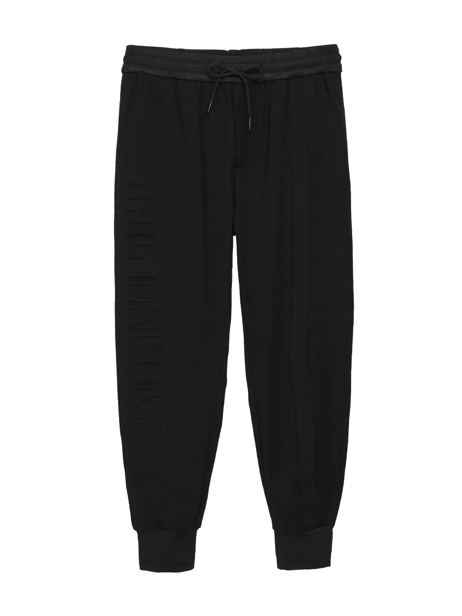 Темные спортивные штаны в стиле пэчворк с буквами, зауженные шаровары, повседневные спортивные штаны со шнуровкой, осенний костюм4