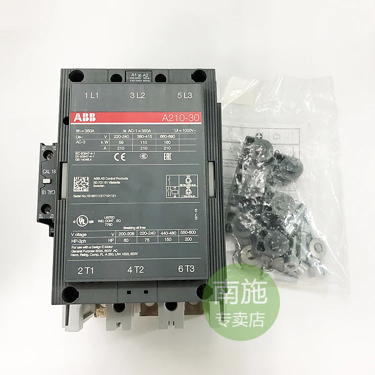 Точечный контактор переменного тока ABB (Швеция) 210A A210-30-11 AC220V Номер материала 822034921