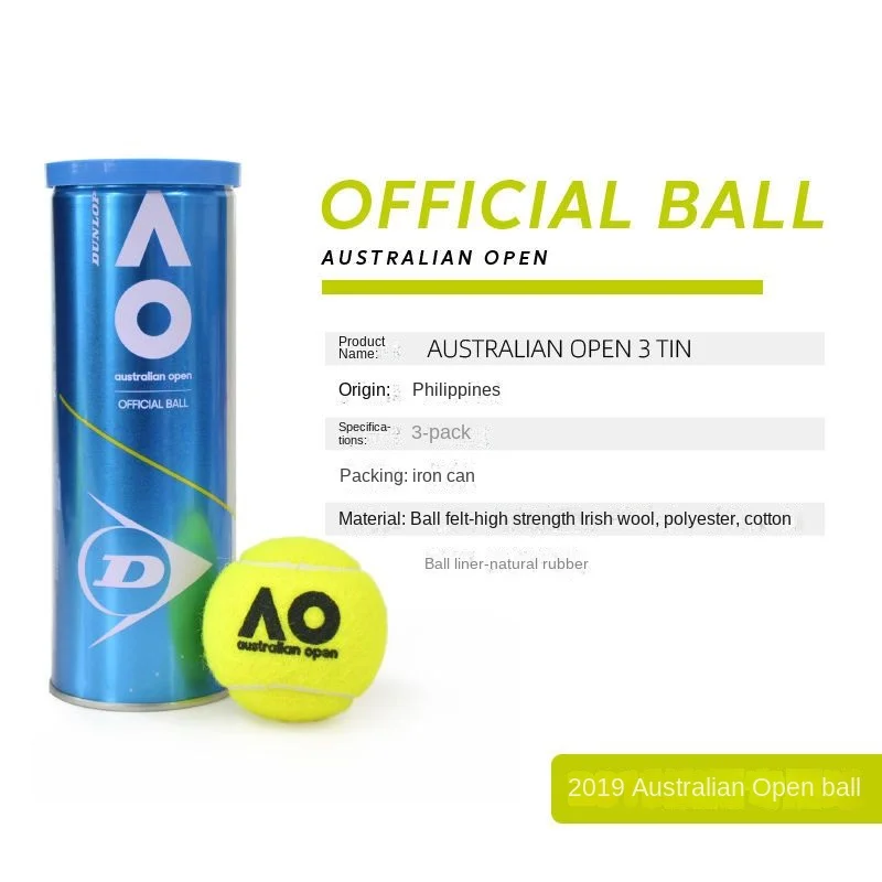 Тренировочный мяч для соревнований на выносливость по теннису Dunlop Strong Elasticity, мяч для тренировочного матча Australian Open ATP5